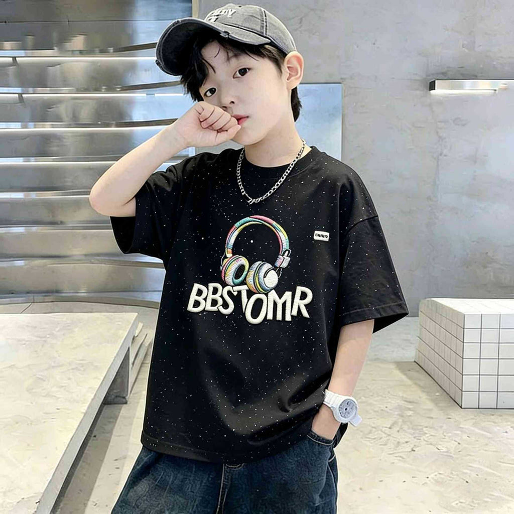 Kids Boys T-Shirt Children's Short Sleeve Dopamine Top Loose Mid to Large Size Casual Trendy T-Shirt