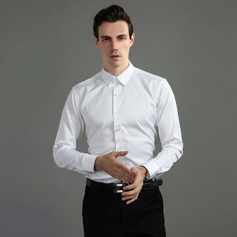 Crisp Stretchable Non-Iron Men's Long Sleeve Shirt