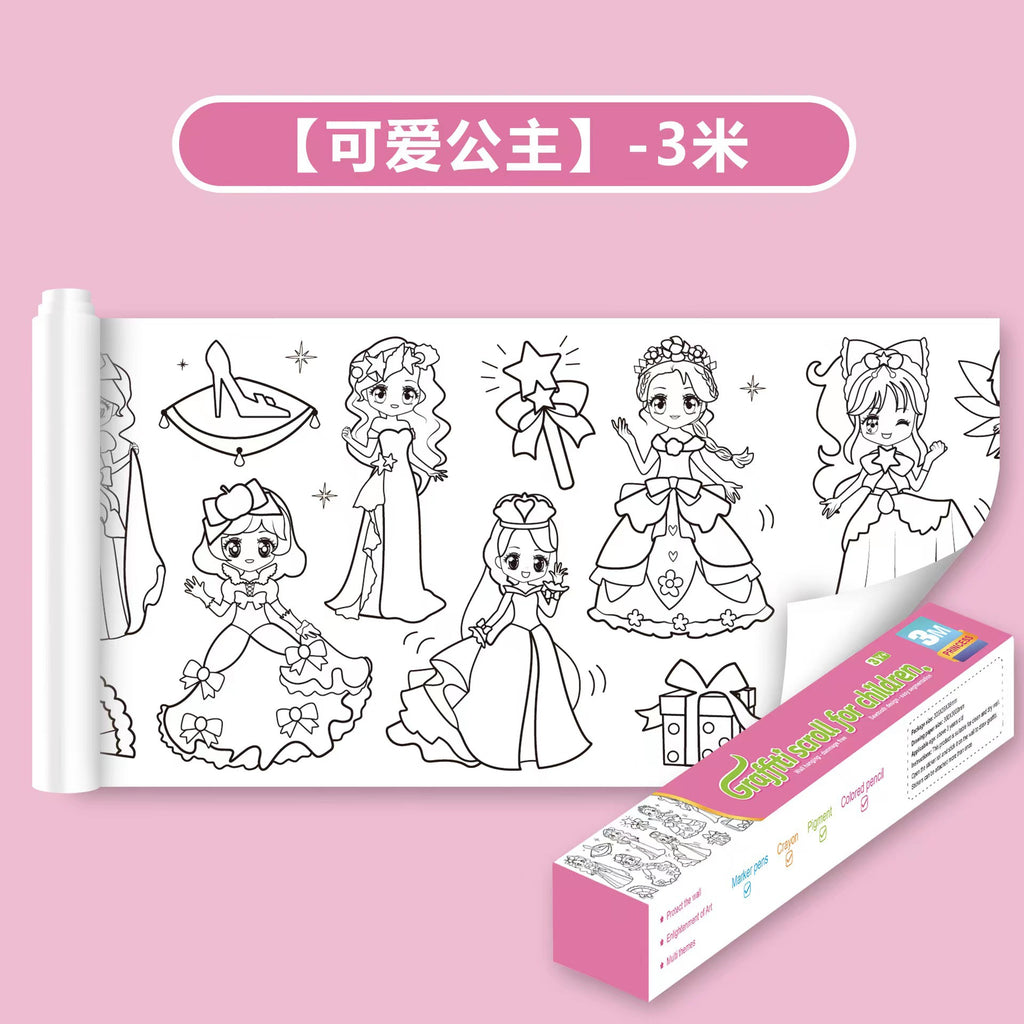 Children's Graffiti Scroll 3mm Colored Drawing Paper Long Scroll For Infants And Toddlers Canvas That Doesn't Dirty The Wall And Can Be Pasted On The Wall