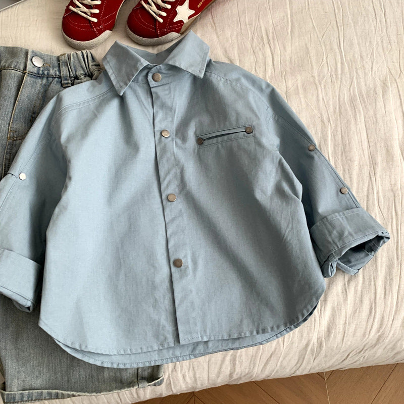 Long sleeved shirt girls' versatile top jacket