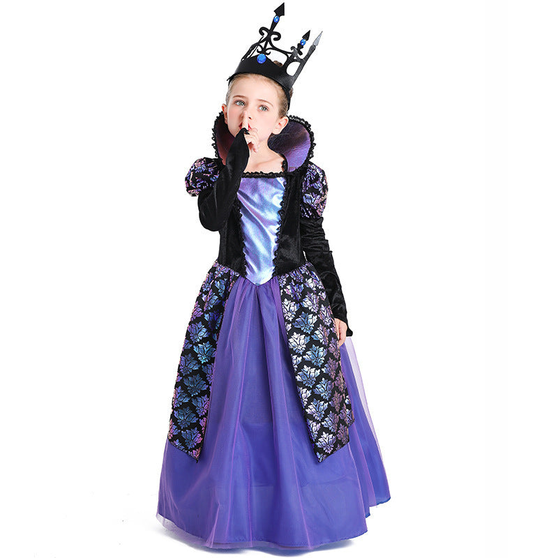 Halloween Children's Costume Twilight Princess Medieval Purple Court Gown