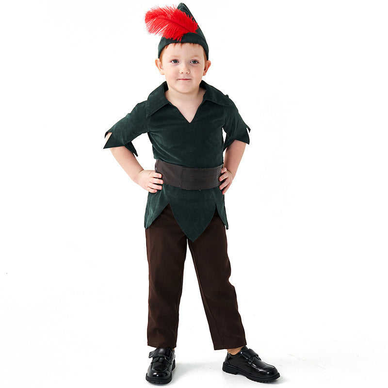 Halloween Costume Hunter Children's Robin Hood Archer Role Play Peter Pan Stage Performance Outfit