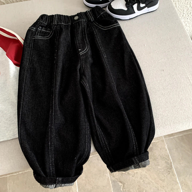 Girl's soft denim baby spring and autumn pants