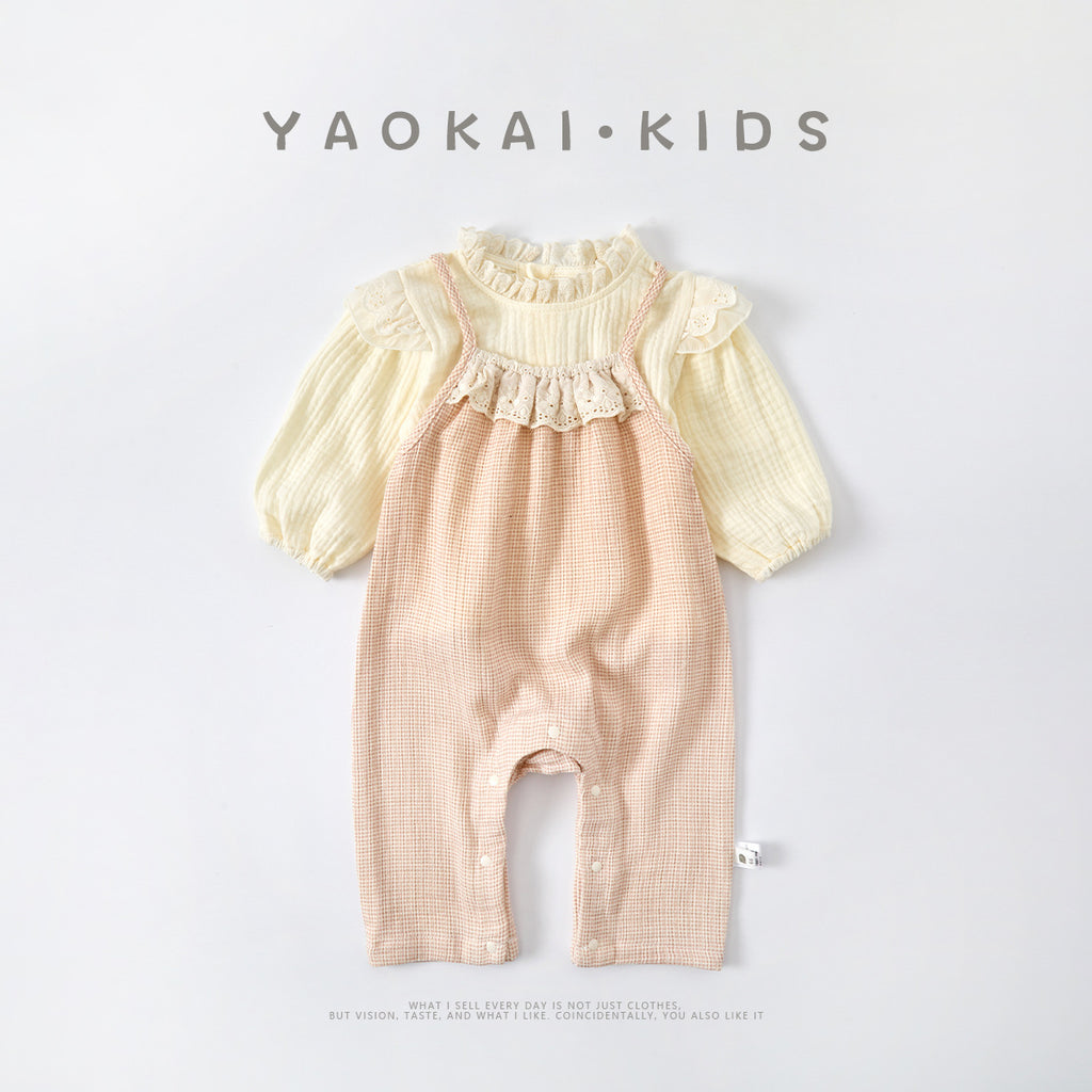 Sweet Little Princess Romper Stylish Infant Cute Bodysuit Two-Piece Set Trendy