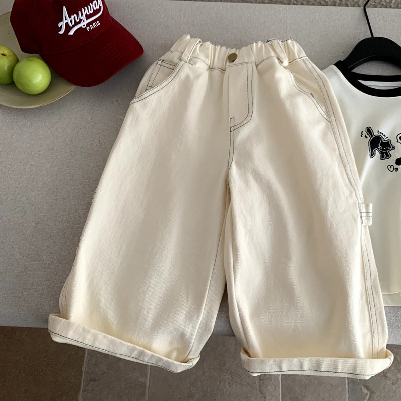 Spring and Autumn workwear boys loose casual pants
