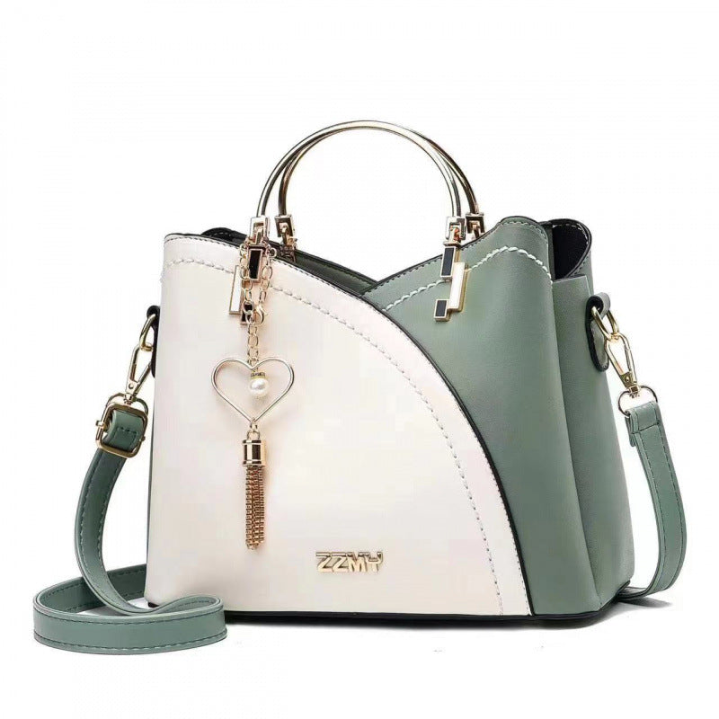 Color-blocked  large-capacity shoulder bag with high-quality crossbody design