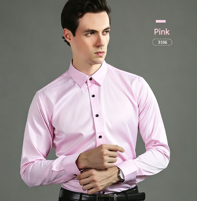 Crisp Stretchable Non-Iron Men's Long Sleeve Shirt