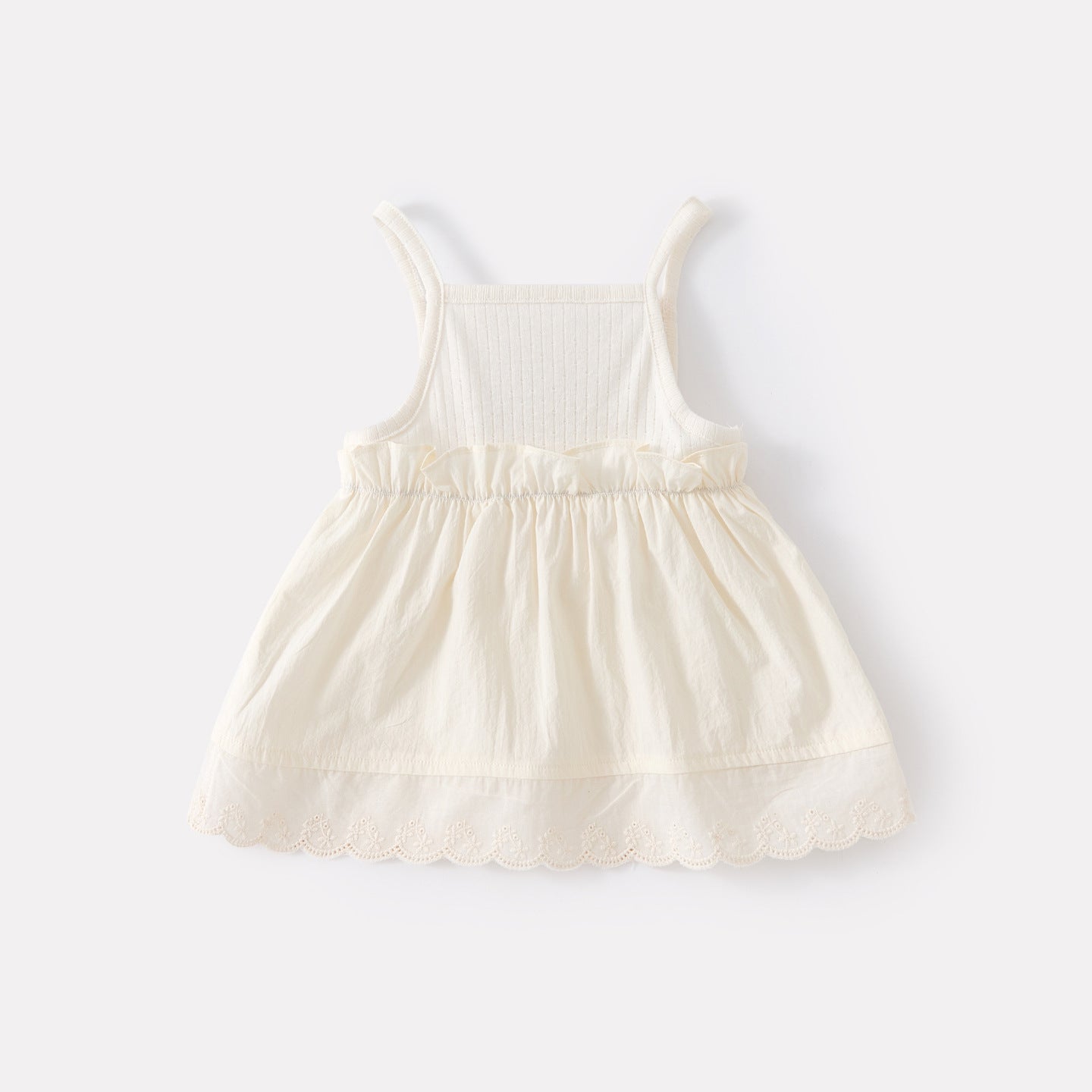Cartoon Cute Rabbit Lace Strap Girl Baby Floral Breathable Cuffed Pants Two-Piece Set