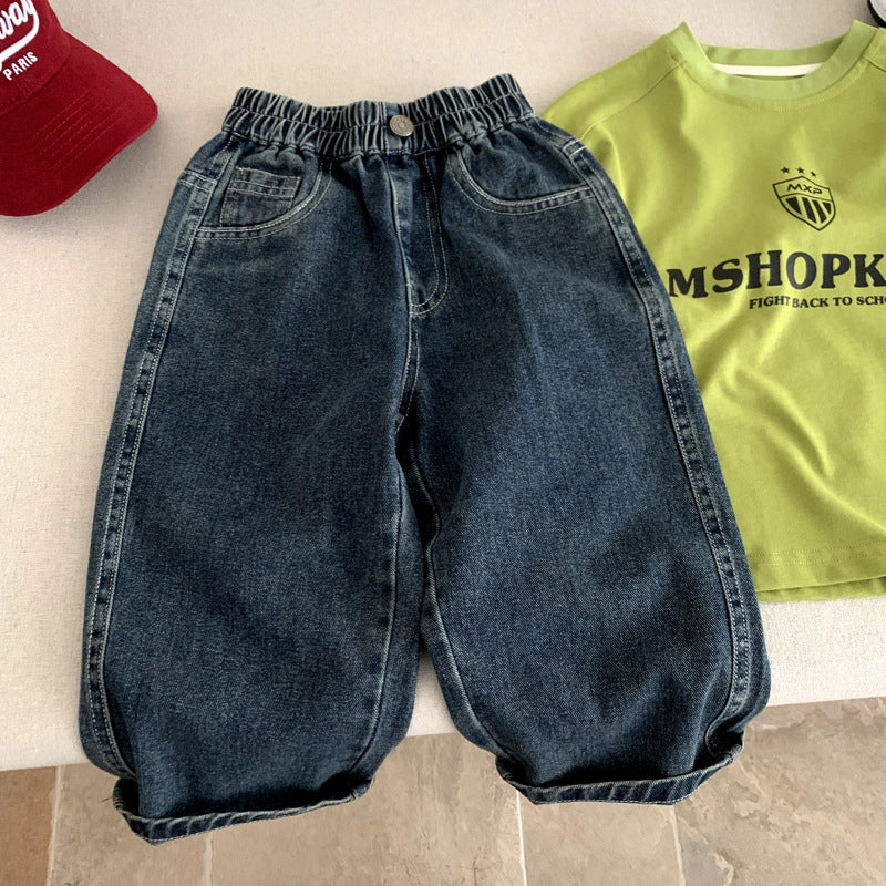 Children's boys long casual jeans for spring