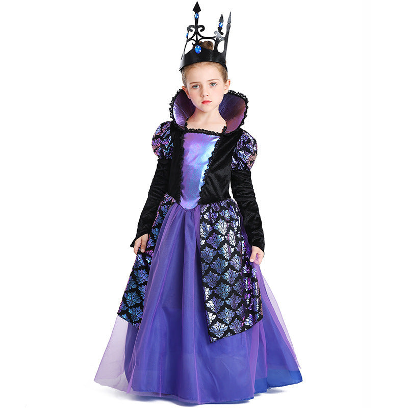 Halloween Children's Costume Twilight Princess Medieval Purple Court Gown