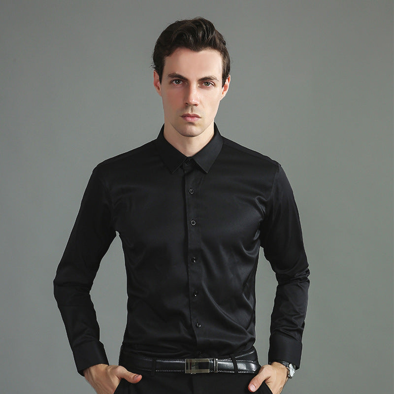 Crisp Stretchable Non-Iron Men's Long Sleeve Shirt