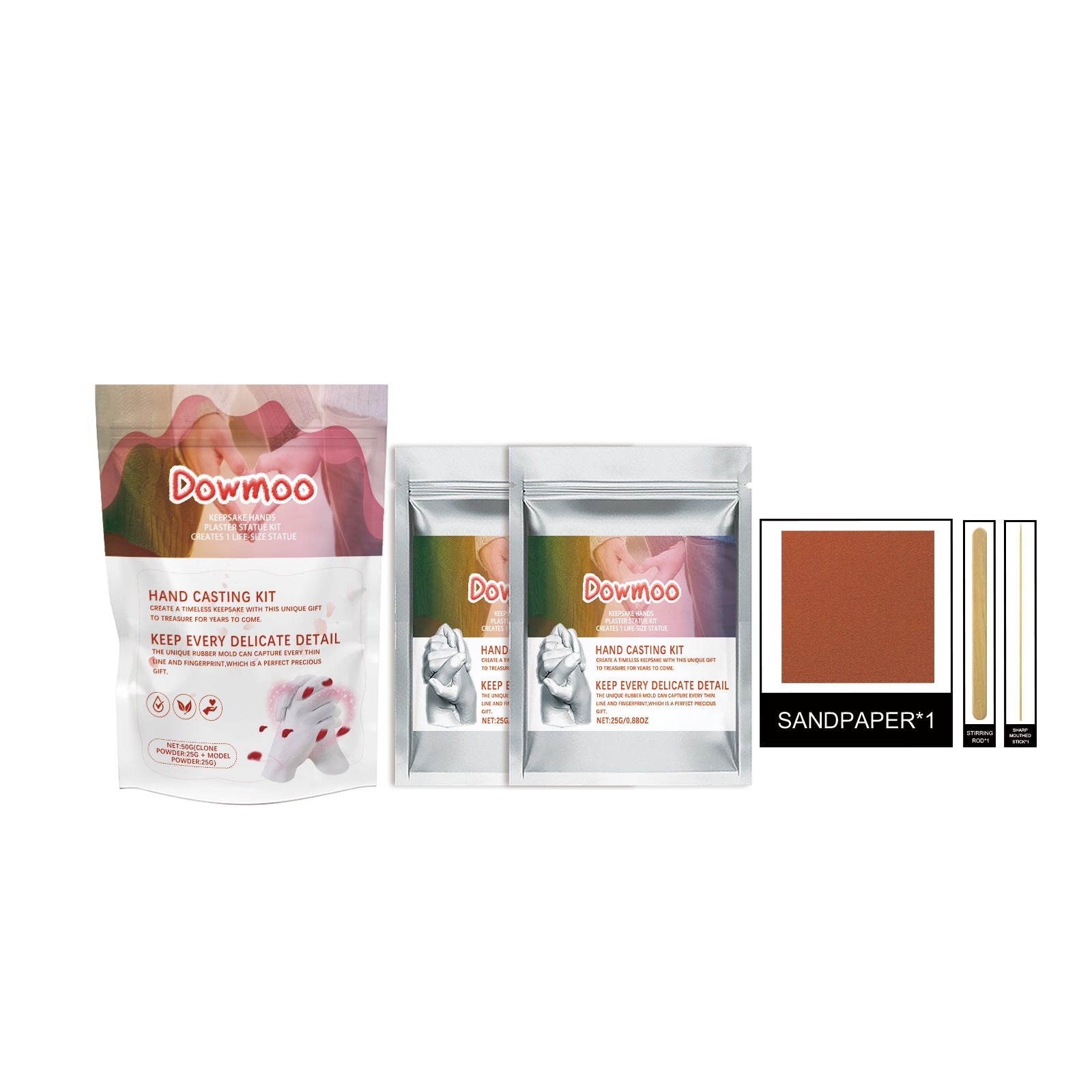 Dowmoo Hand Model Powder Set, 3d Hand Model Plaster Making Material Diy Commemorative Gift Clone Model Powder