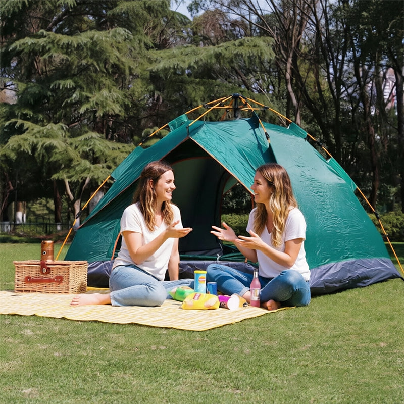 Automatic Pop Up Camping Tent 3-4 Person, Instant Setup Waterproof UV Protection Sun Shelter for Beach Fishing Outdoor