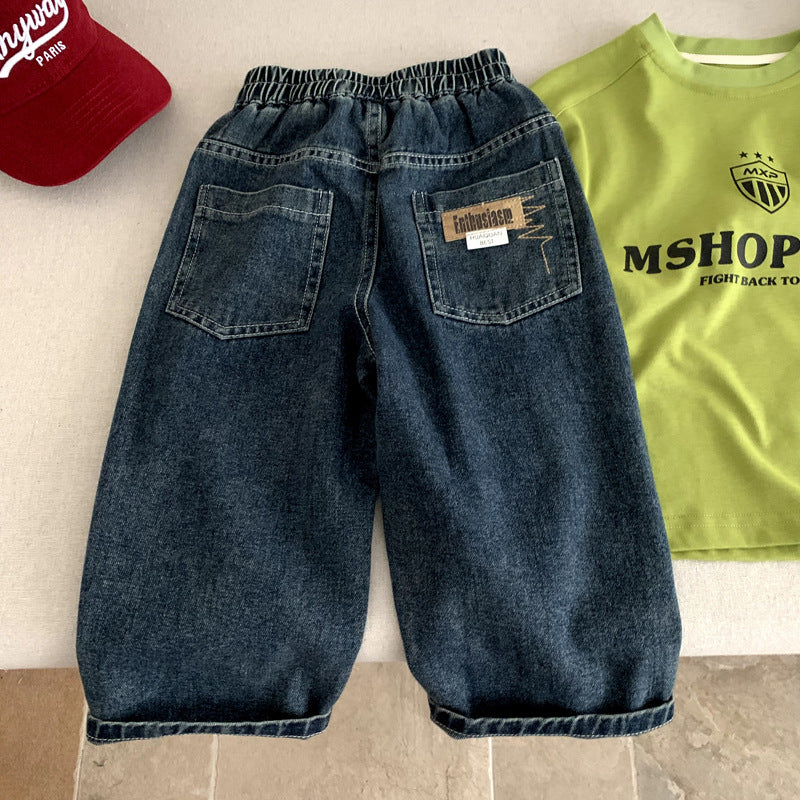 Children's boys long casual jeans for spring