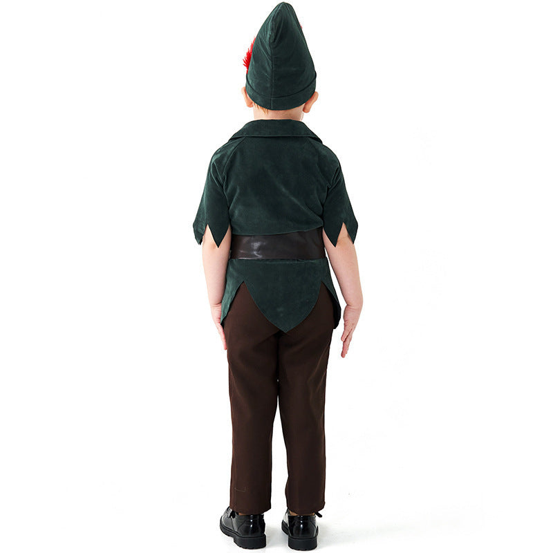 Halloween Costume Hunter Children's Robin Hood Archer Role Play Peter Pan Stage Performance Outfit