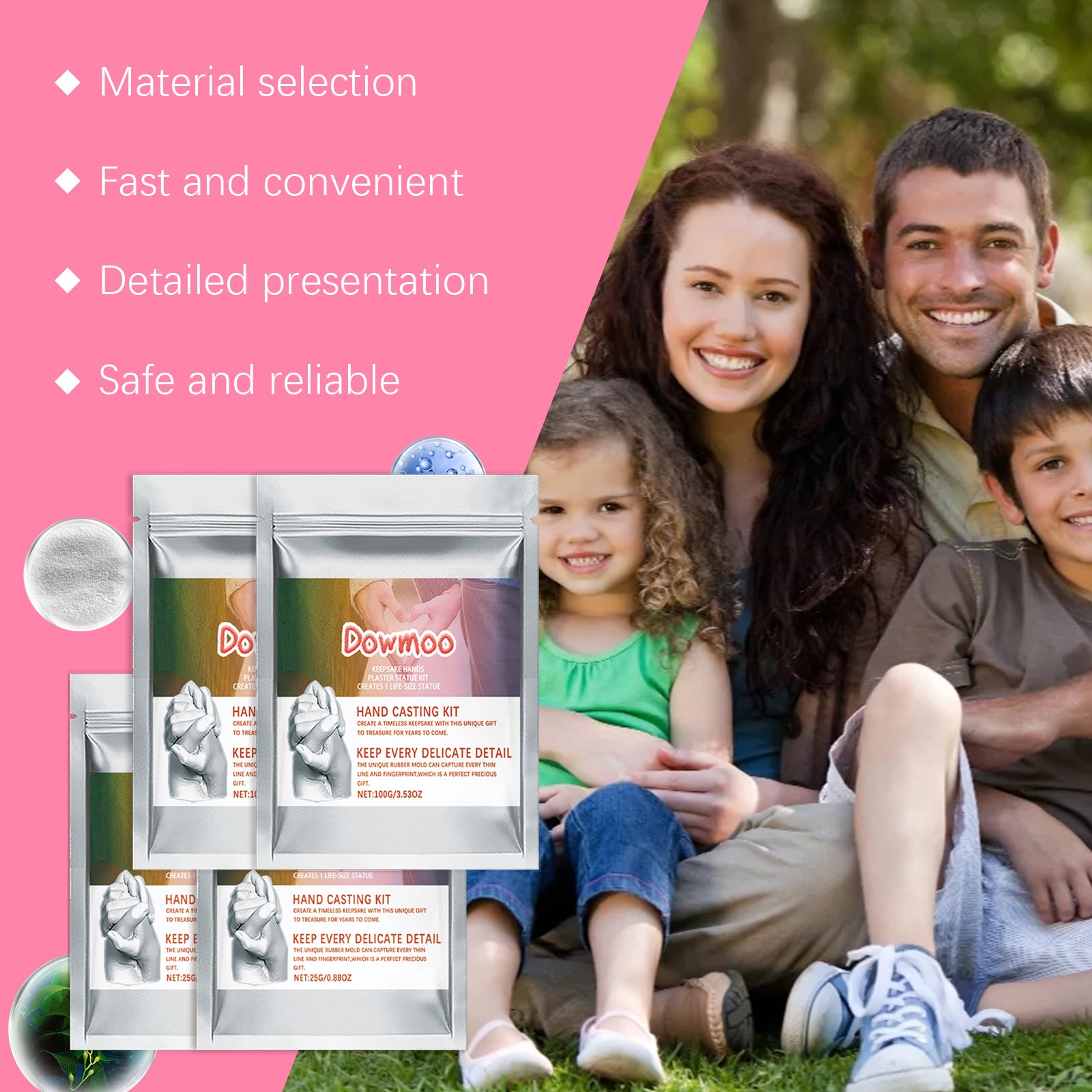 Dowmoo Hand Model Powder Set, 3d Hand Model Plaster Making Material Diy Commemorative Gift Clone Model Powder