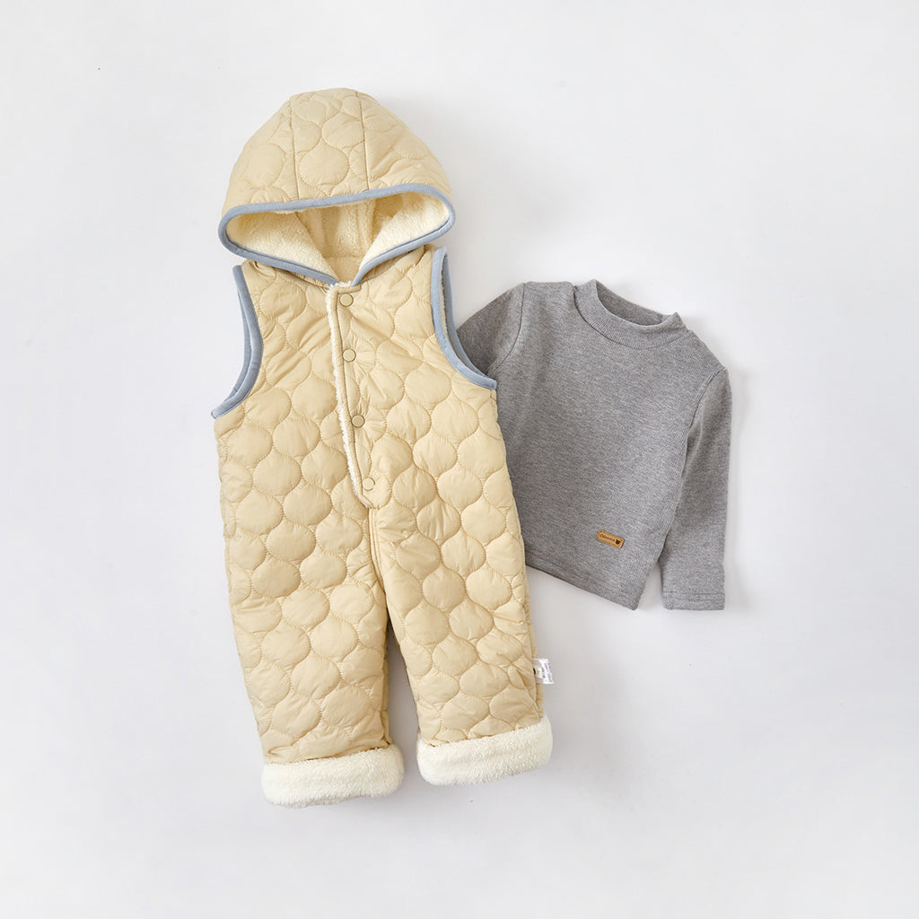 Cute Baby Vest Romper  Warm Cotton-Padded Pants for Boys and Girls