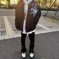 Spider Web Embroidery Jacket, Casual Streetwear Outerwear