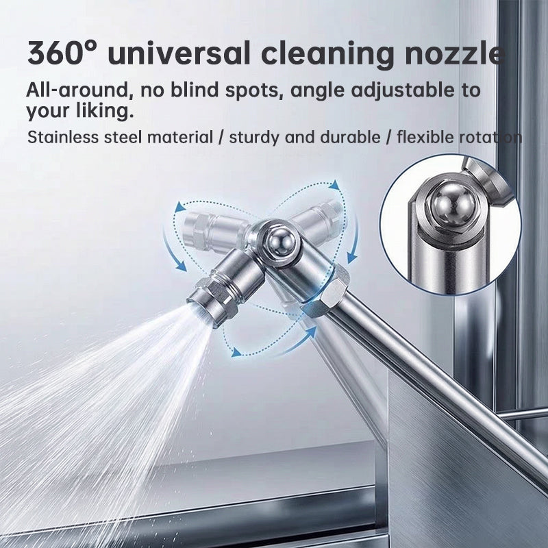 Stainless Steel Pressure Washer Extension Wand, Compatible with Standard High Pressure Washers, with Adjustable Rotating Nozzle