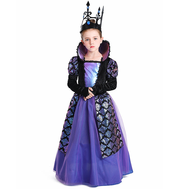 Halloween Children's Costume Twilight Princess Medieval Purple Court Gown