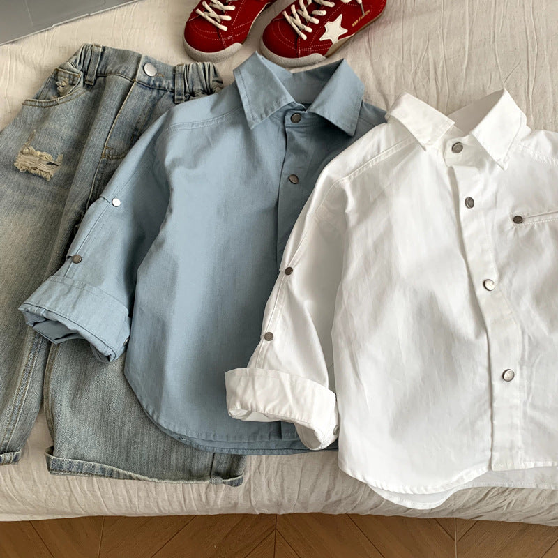 Long sleeved shirt girls' versatile top jacket