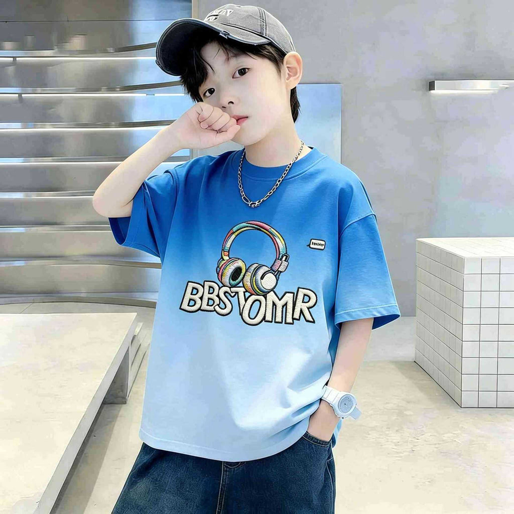 Kids Boys T-Shirt Children's Short Sleeve Dopamine Top Loose Mid to Large Size Casual Trendy T-Shirt