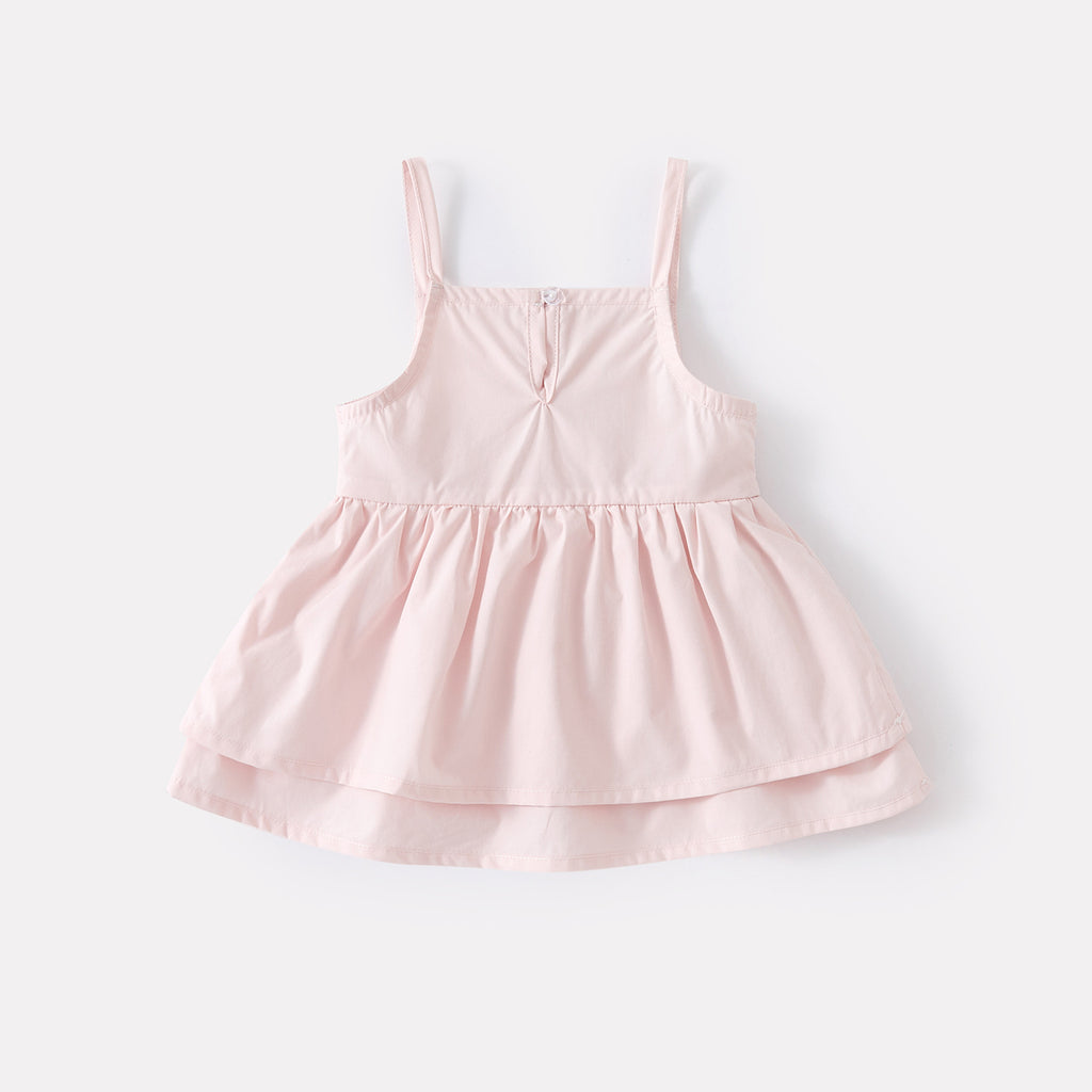 Cute Butterfly Knot Strap Top for Babies and Toddlers, Lightweight Casual Ruffled Wide-Leg Pants