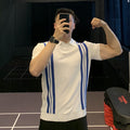 High-End Slim Fit Striped Cool Silk Short Sleeve Polo Shirt Men's Knitted T-Shirt Half Sleeve Top