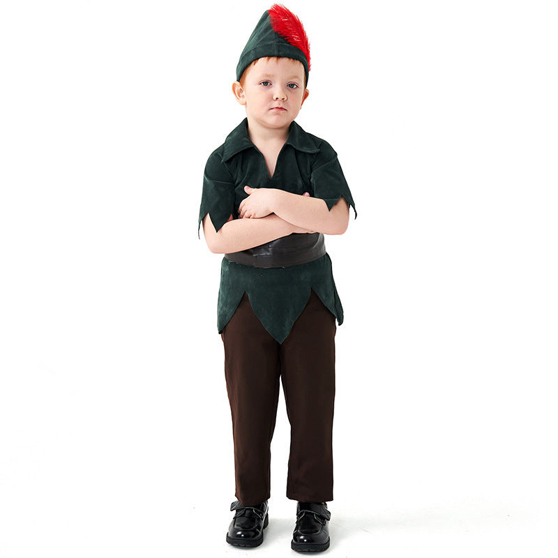 Halloween Costume Hunter Children's Robin Hood Archer Role Play Peter Pan Stage Performance Outfit