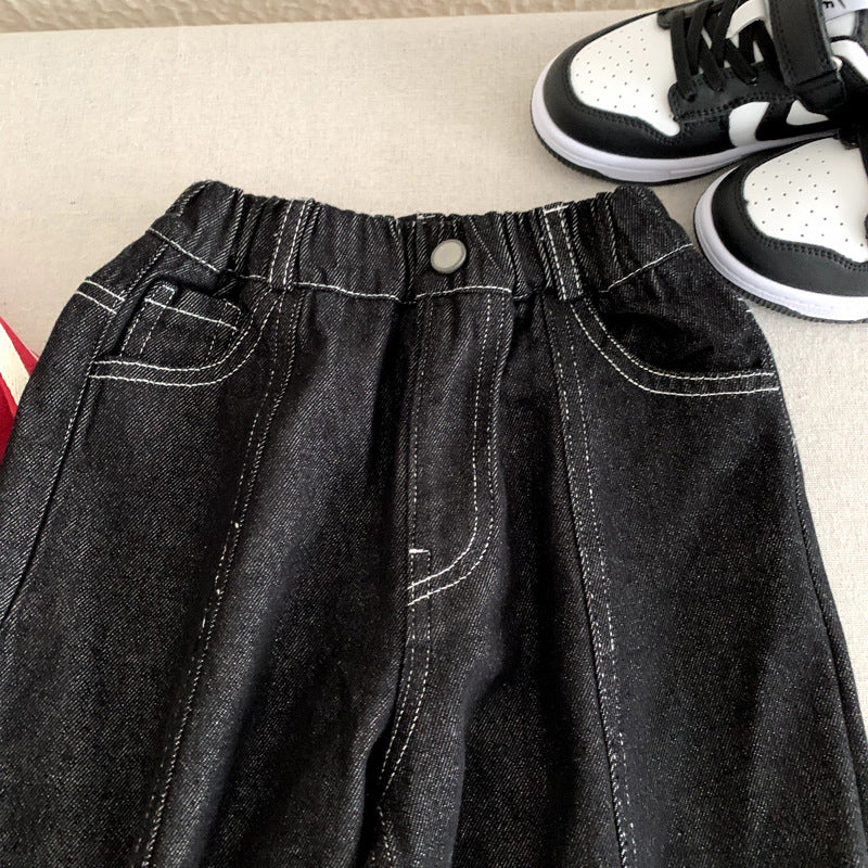 Girl's soft denim baby spring and autumn pants