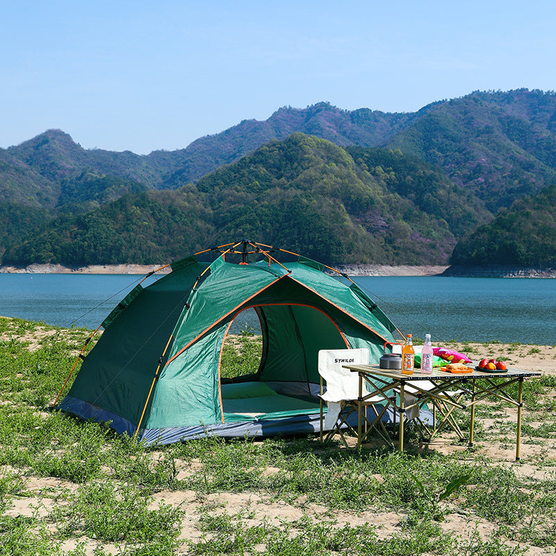 Automatic Pop Up Camping Tent 3-4 Person, Instant Setup Waterproof UV Protection Sun Shelter for Beach Fishing Outdoor