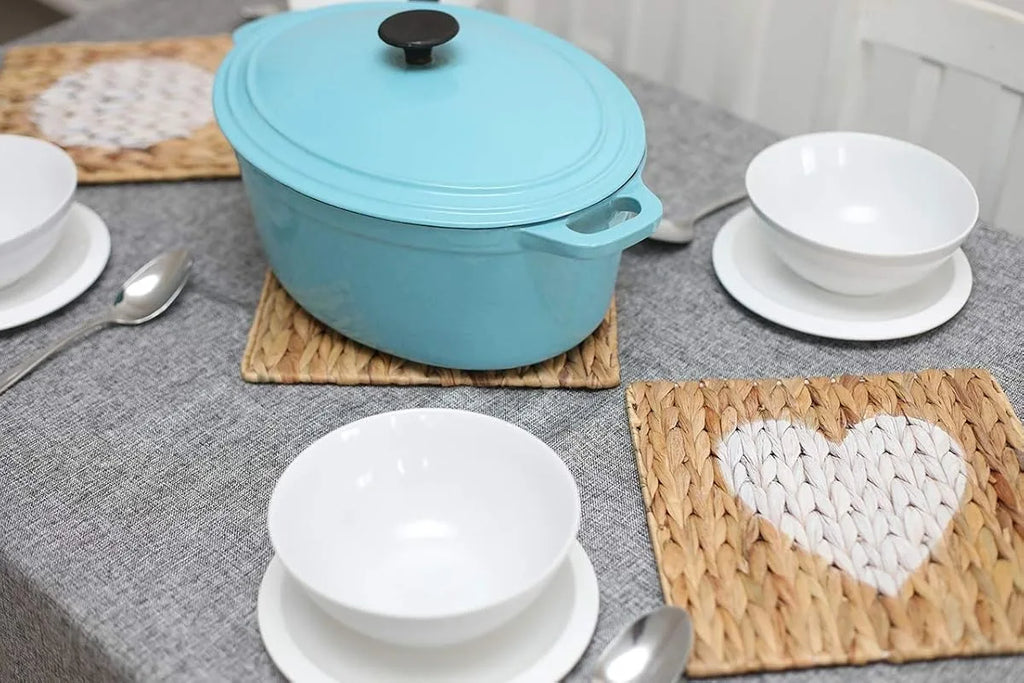 Square Placemat  with decorative painted center Eco friendly products Made in Vietnam Table decoration Woven Placemat Wholesale