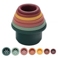 Baby Silicone Hourglass Stacking Cup Montessori Educational Toy Intelligence Gift Toys Stacking Ring Tower Toy Infant Bath Play