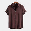 Men's Stand Collar Slim Fit Linen-Cotton Suit Set