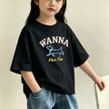 girls' short-sleeve T-shirt for medium and large kids