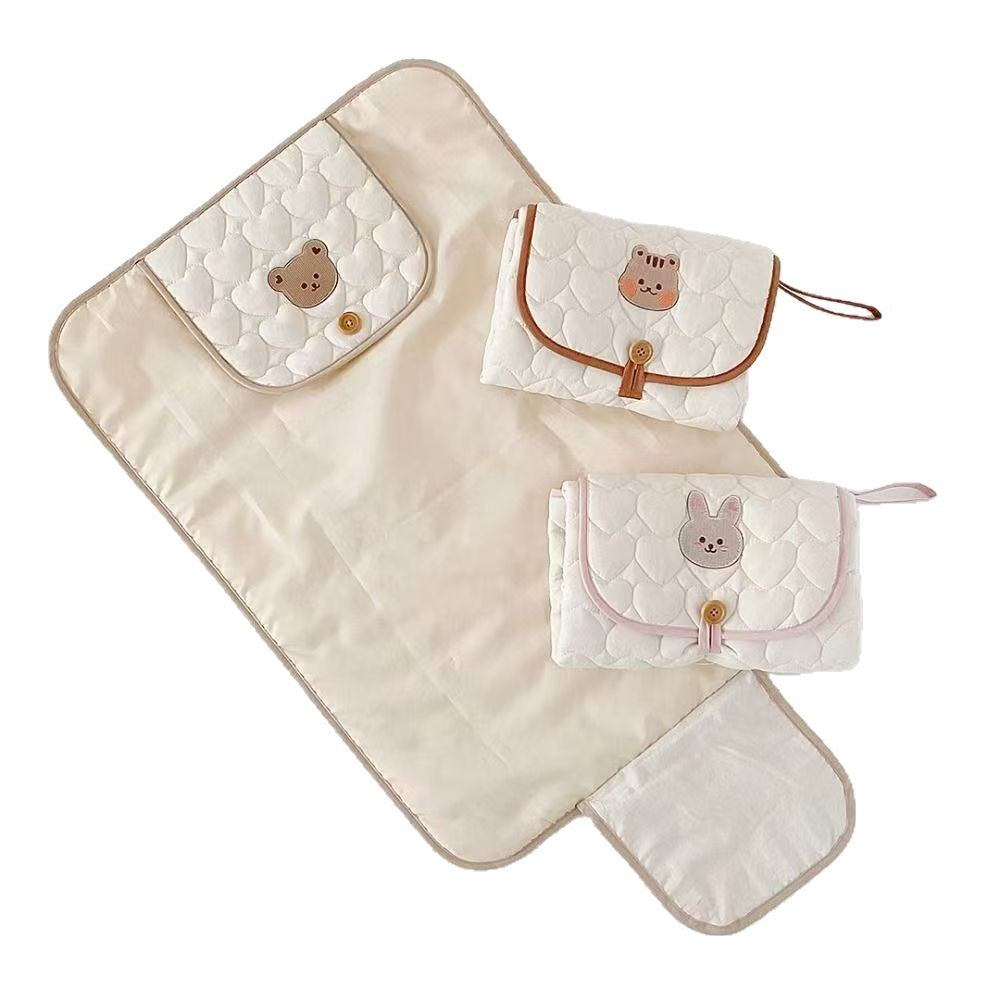 50*70CM Without Hood Baby Portable Diaper Pad Bag Multi-functional Cute Embroidery Changing Pad with Urine Protection