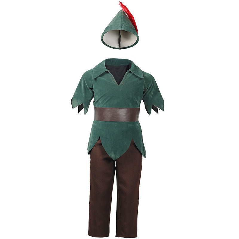 Halloween Costume Hunter Children's Robin Hood Archer Role Play Peter Pan Stage Performance Outfit