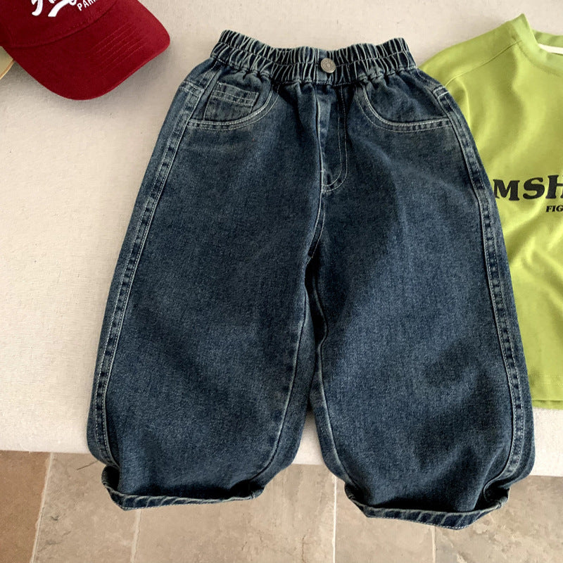 Children's boys long casual jeans for spring