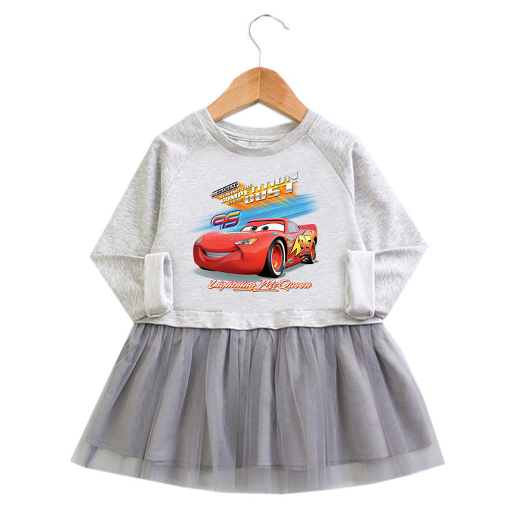 Girl's cartoon long sleeved dress