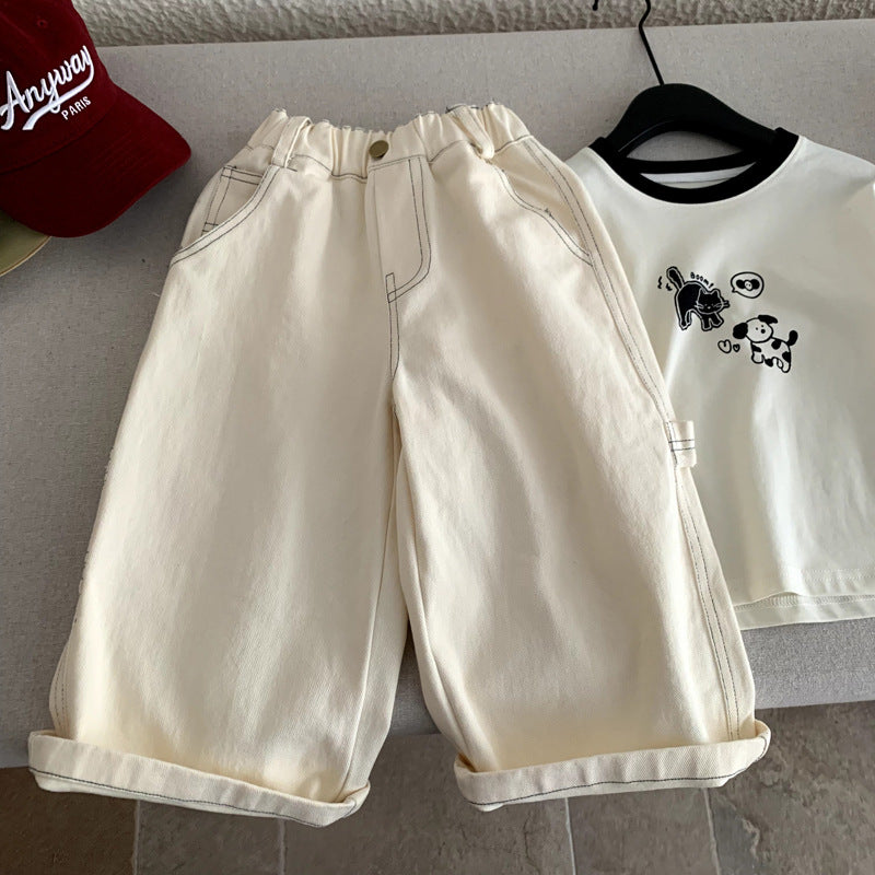 Spring and Autumn workwear boys loose casual pants