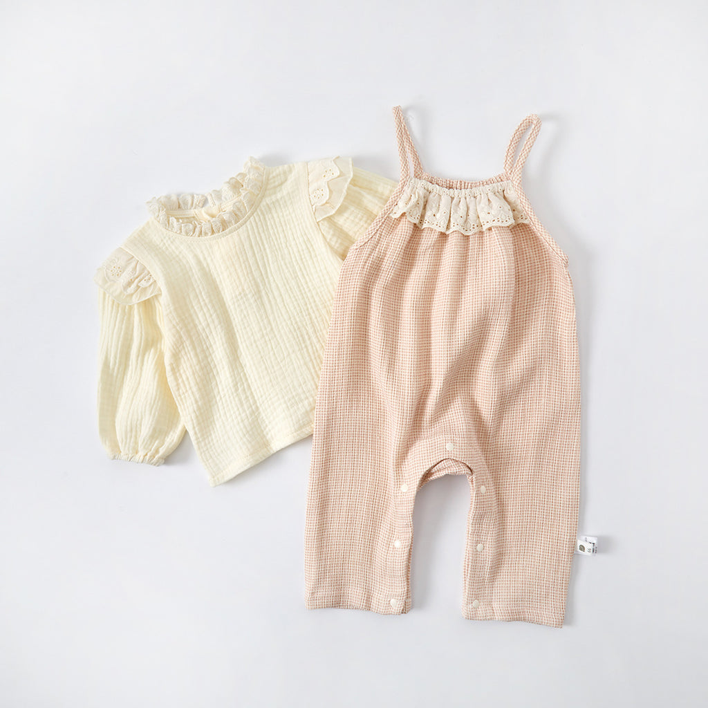 Sweet Little Princess Romper Stylish Infant Cute Bodysuit Two-Piece Set Trendy