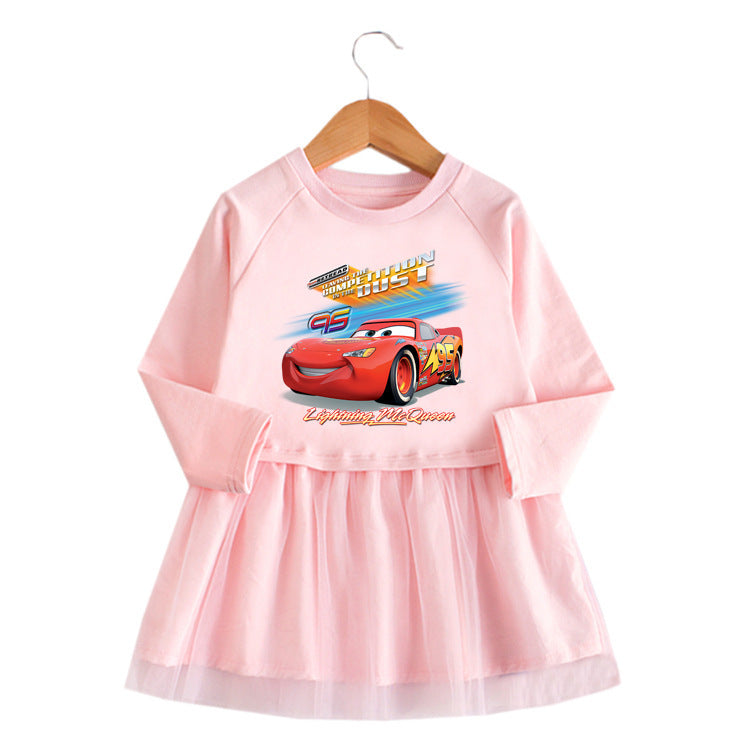 Girl's cartoon long sleeved dress