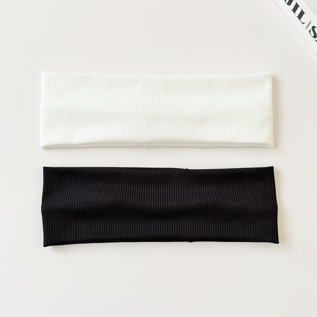 Cotton Elastic Headband Wide Sweat-Absorbent Band, Solid Color, Multi-Functional Headwear
