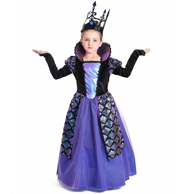 Halloween Children's Costume Twilight Princess Medieval Purple Court Gown