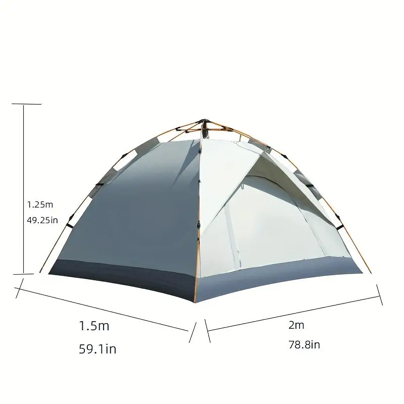 Automatic Pop Up Camping Tent 3-4 Person, Instant Setup Waterproof UV Protection Sun Shelter for Beach Fishing Outdoor
