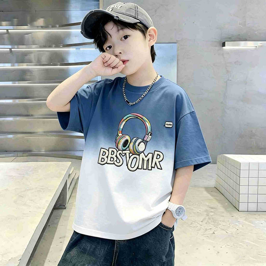 Kids Boys T-Shirt Children's Short Sleeve Dopamine Top Loose Mid to Large Size Casual Trendy T-Shirt