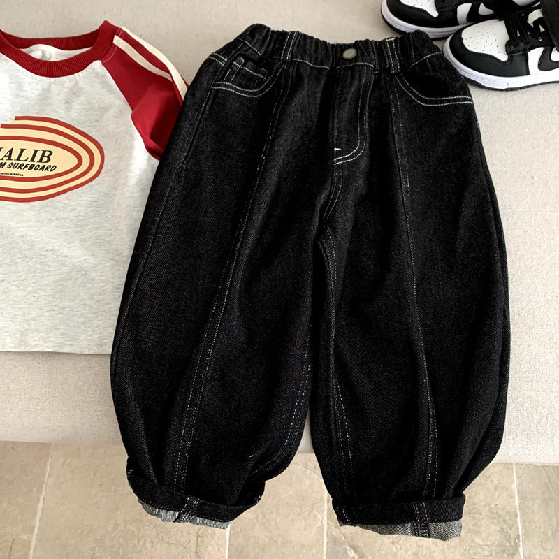 Girl's soft denim baby spring and autumn pants