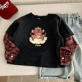 Versatile fake two-piece spliced hoodie