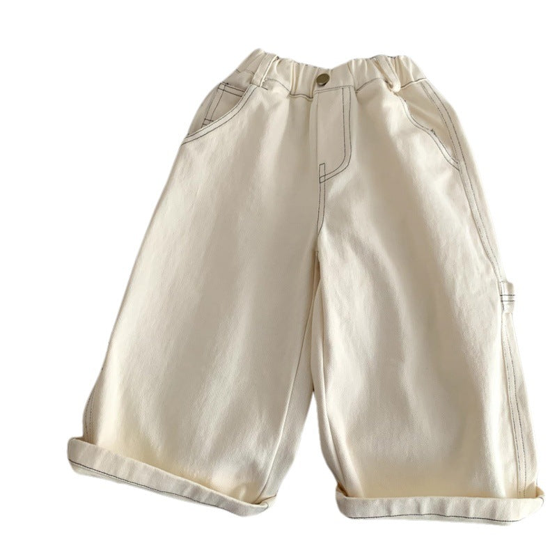Spring and Autumn workwear boys loose casual pants