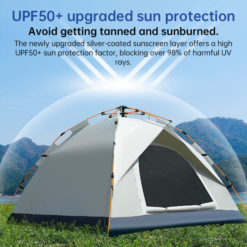 Automatic Pop Up Camping Tent 3-4 Person, Instant Setup Waterproof UV Protection Sun Shelter for Beach Fishing Outdoor